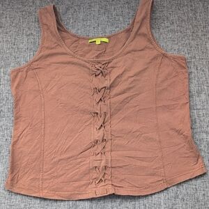 Solola Brown Lace-Up Tank Top